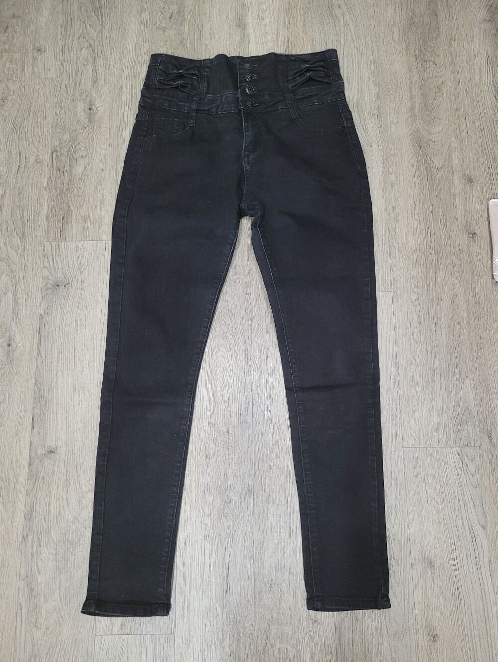 Y2K Black Ribbon High Rise Denim Jeans Size: 31